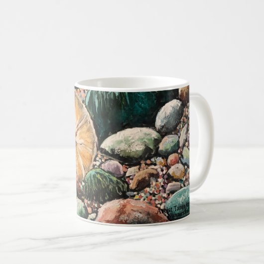 Handgestrichene Originalkunst Kaffeetasse (VorderseiteRechts)