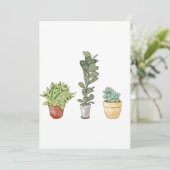 Handgestrichene Pflanze Dankeskarte (Stehend Vorderseite)