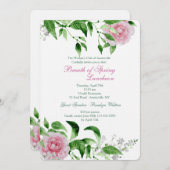 Handgestrichene Rose Einladung (Vorne/Hinten)