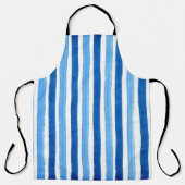 Handgestrichene Streifen in Blau und Weiß Schürze (Vorderseite)