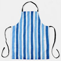 Handgestrichene Streifen in Blau und Weiß