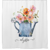 Handgestrichene Wasserfarben Duschvorhang (Vorderseite)