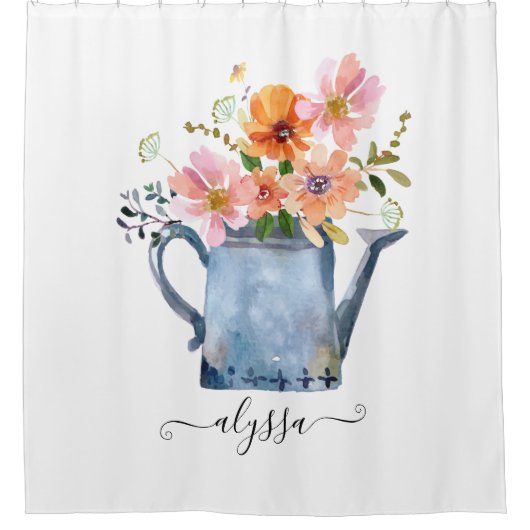 Handgestrichene Wasserfarben Duschvorhang (Vorderseite)