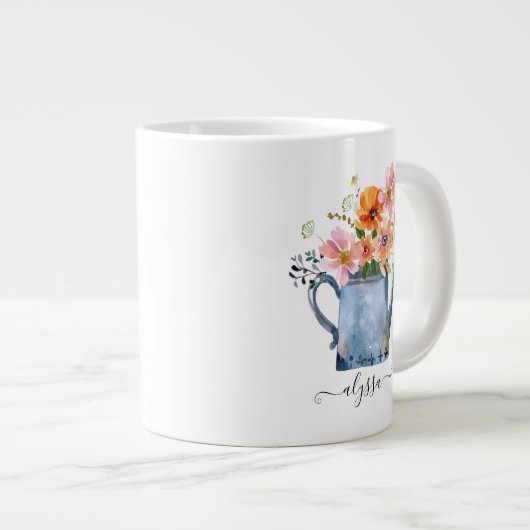 Handgestrichene Wasserfarben Jumbo-Tasse (Vorderseite Rechts)