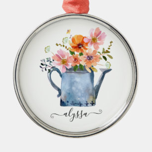 Handgestrichene Wasserfarben Ornament Aus Metall