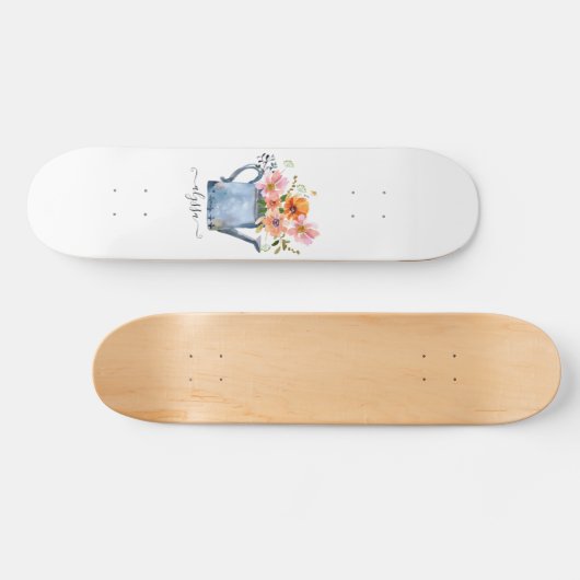 Handgestrichene Wasserfarben Skateboard (Horizontal)
