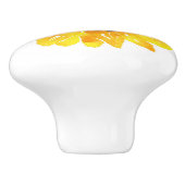 Handgestrichene Wasserfarben Sonnenblume 2 Keramikknauf (Seitenansicht)