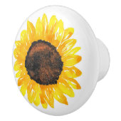 Handgestrichene Wasserfarben Sonnenblume 2 Keramikknauf (Rechts)