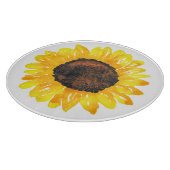 Handgestrichene Wasserfarben Sonnenblume 2 Schneidebrett (Ecke)