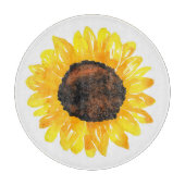 Handgestrichene Wasserfarben Sonnenblume 2 Schneidebrett (Vorderseite)