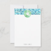 Handgestrichene Wasserfarbenkarte - Aqua Einladung (Vorderseite)