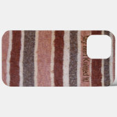 handgestrickte braune und schräggestrickte Stripie Case-Mate iPhone Hülle (Rückseite (Horizontal))