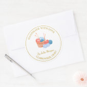 Handgestrickte Label Runder Aufkleber (Umschlag)