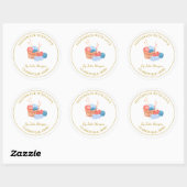 Handgestrickte Label Runder Aufkleber (Blatt)