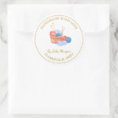 Handgestrickte Label Runder Aufkleber (Tasche)