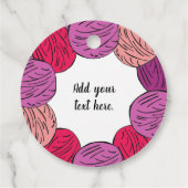 Handgestrickte Wollbälle Geschenkanhänger (Rückseite)