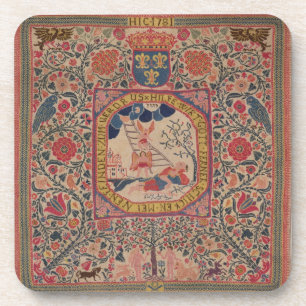 Handgestrickter Teppich, der Jakobs Traum, Elsass Getränkeuntersetzer