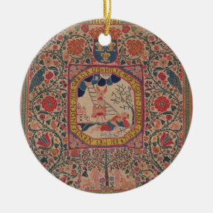 Handgestrickter Teppich, der Jakobs Traum, Elsass Keramikornament