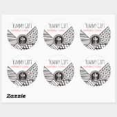 Handgetragene Mischmuster-Utensilien Koch Catering Runder Aufkleber (Blatt)