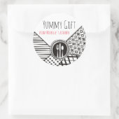 Handgetragene Mischmuster-Utensilien Koch Catering Runder Aufkleber (Tasche)