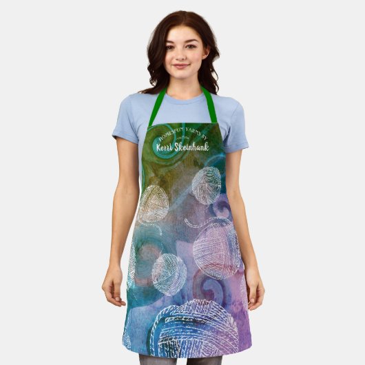 Handgewirr aus Doodle Strickfaser Schürze (Getragen)