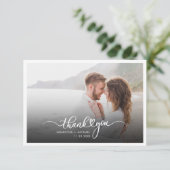 Handgezapfte Ehepaare Hochzeit Foto Moderne Dankeskarte (Stehend Vorderseite)