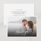 Handgezapfte Ehepaare Hochzeit Foto Moderne Dankeskarte (Vorne/Hinten)