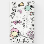 Handgezeichnet 1. Geburtstag Banner (Vertikal)