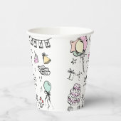 Handgezeichnet 1. Geburtstag Pappbecher (Links)