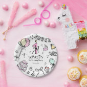 Handgezeichnet 1. Geburtstag Pappteller (Party)