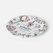 Handgezeichnet 1. Geburtstag Pappteller (Schrägansicht)