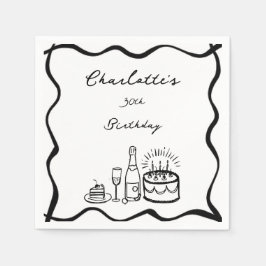 Handgezeichnet 30. Geburtstag Serviette