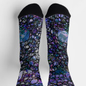 HandGezeichnet Abstrakte Kreise, blau, Lila, schwa Socken (Oben)