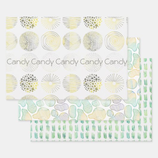 Handgezeichnet, Aquarell, abstrakte Gestaltung, Kr Geschenkpapier Set (Set)