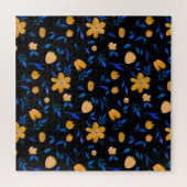 Handgezeichnet Aquarellmuster und Blume und Blätte Puzzle (Horizontal)