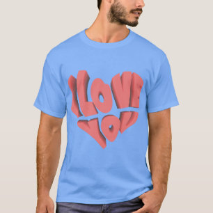 HandGezeichnet Artwork der Roten Herzen Liebe ❤️   T-Shirt