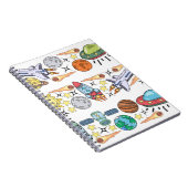 Handgezeichnet Außenraumdoodles. Vintag Notizblock (Rechte Seite)