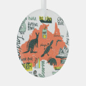 Handgezeichnet australische Attraktionen, Typograf Ornament Aus Glas (Vorderseite Rechts)