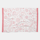 Handgezeichnet Bäckerei Muster Challah Thema Geschirrtuch (Horizontal)