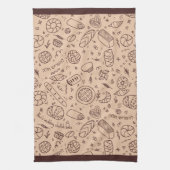 Handgezeichnet Bäckerei Muster Challah Thema Geschirrtuch (Vertikal)