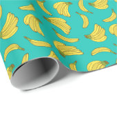 HandGezeichnet Bananen: Farbiges Muster Geschenkpapier (Rolleneckpunkt)
