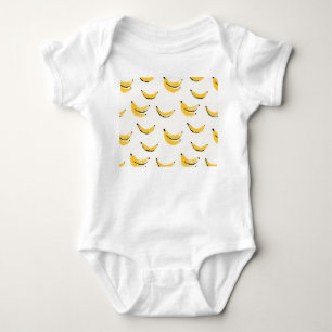 Handgezeichnet Bananen, stilvolles nahtloses Muste Baby Strampler