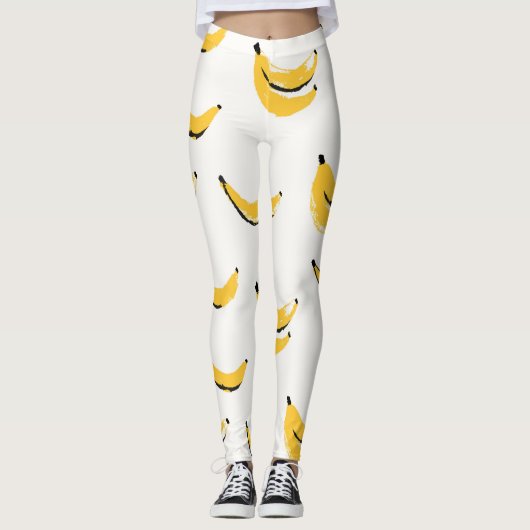 Handgezeichnet Bananen, stilvolles nahtloses Muste Leggings (Vorderseite)