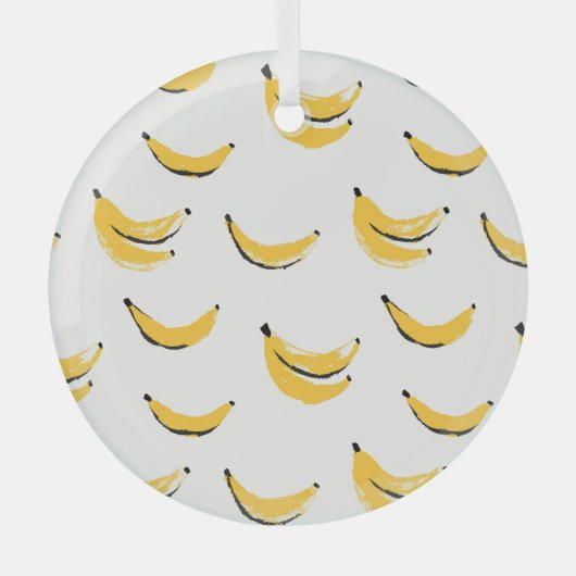 Handgezeichnet Bananen, stilvolles nahtloses Muste Ornament Aus Glas (Vorderseite)