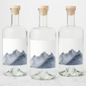 HandGezeichnet Berglandschaft im Minimalistischen Alkoholflaschenetikett (Flaschen)