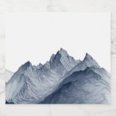 HandGezeichnet Berglandschaft im Minimalistischen Alkoholflaschenetikett (Einzelnes Label)