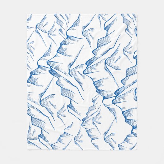 HandGezeichnet Berglandschaftsmuster. Fleecedecke (Vorderseite)