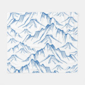 HandGezeichnet Berglandschaftsmuster. Fleecedecke (Vorderseite (Horizontal))