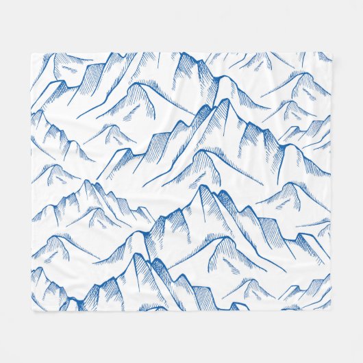 HandGezeichnet Berglandschaftsmuster. Fleecedecke (Vorderseite (Horizontal))