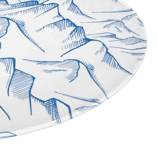 HandGezeichnet Berglandschaftsmuster. Schneidebrett (Ecke)